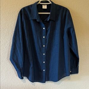 GAP Women’s Dark Blue Casual Button-Down Shirt Size XL